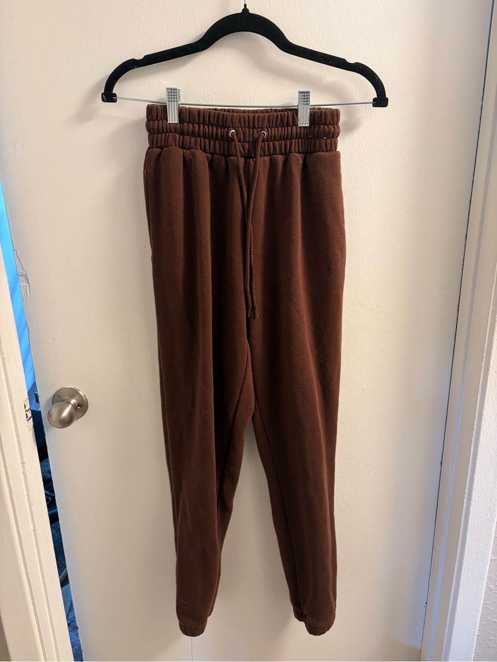 Refuge Chocolate Brown High Waisted Cuffed Sweatpants Size Extra Small